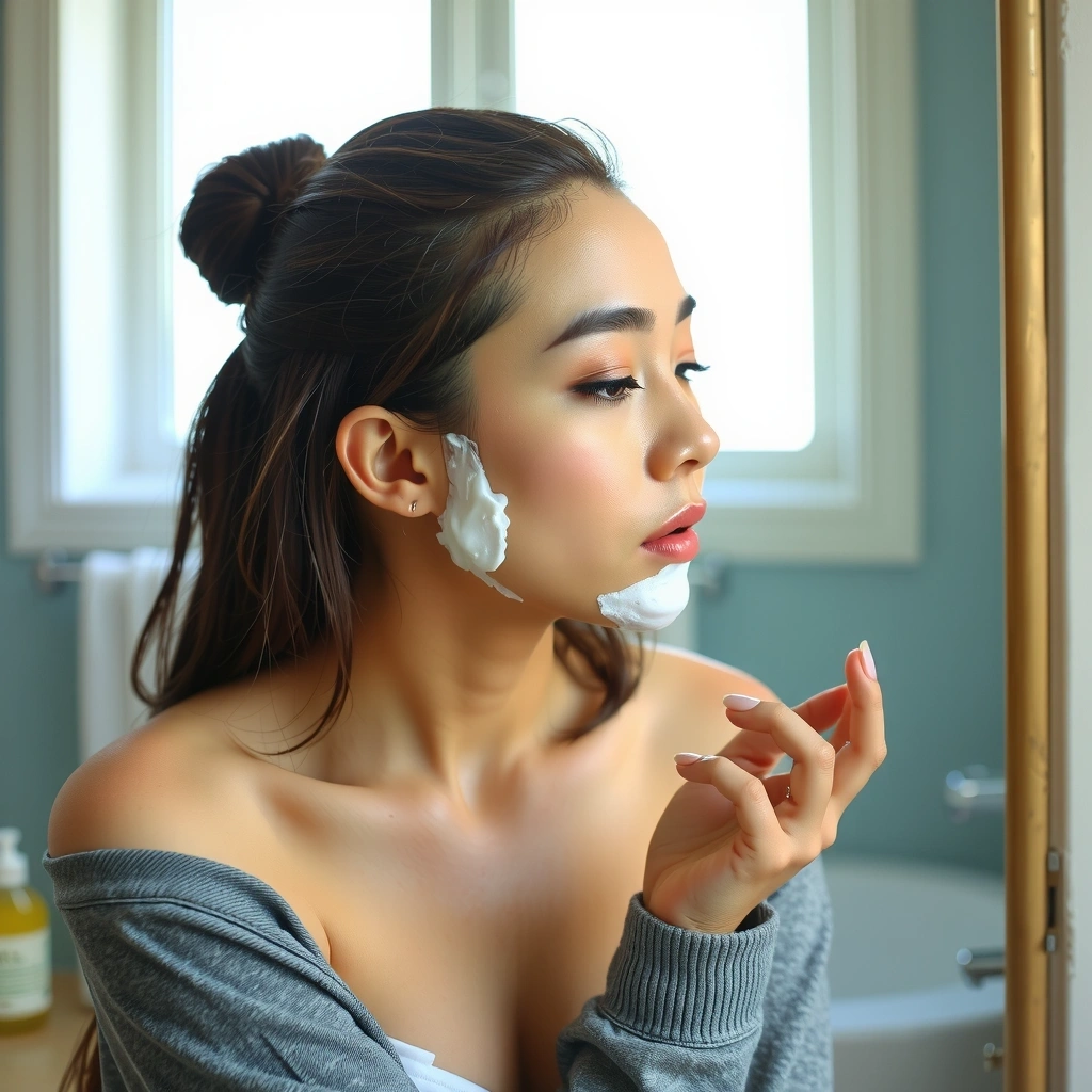 Step 1: Cleanse face with gentle cleanser